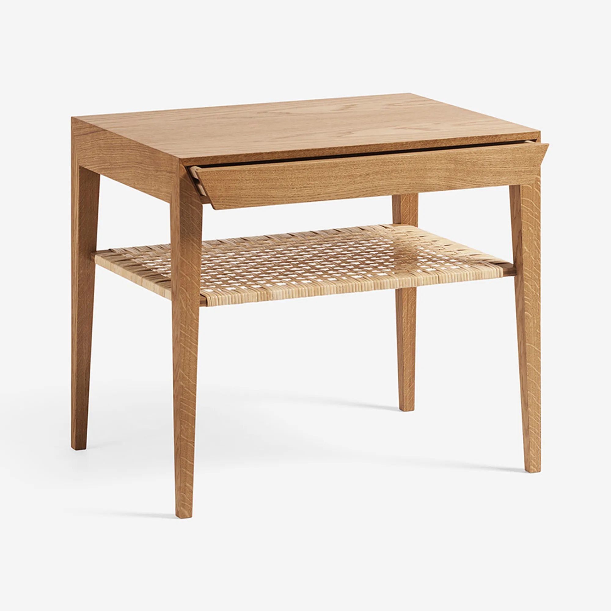 Model 35 Bedside Table Rattan Shelf - 7