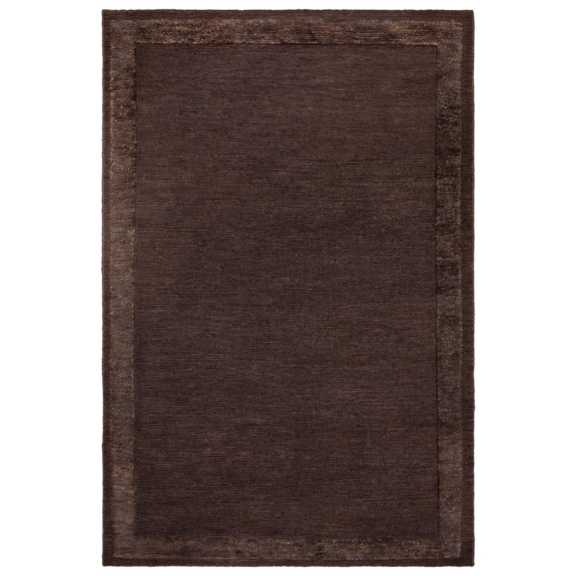 Jute Frame Dark Brown tapijt - 1
