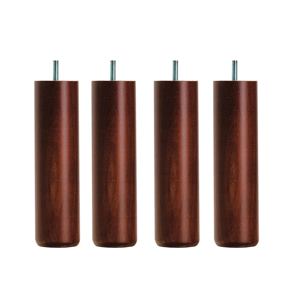 DUX Inspiration bed legs round mahogany 4-pack