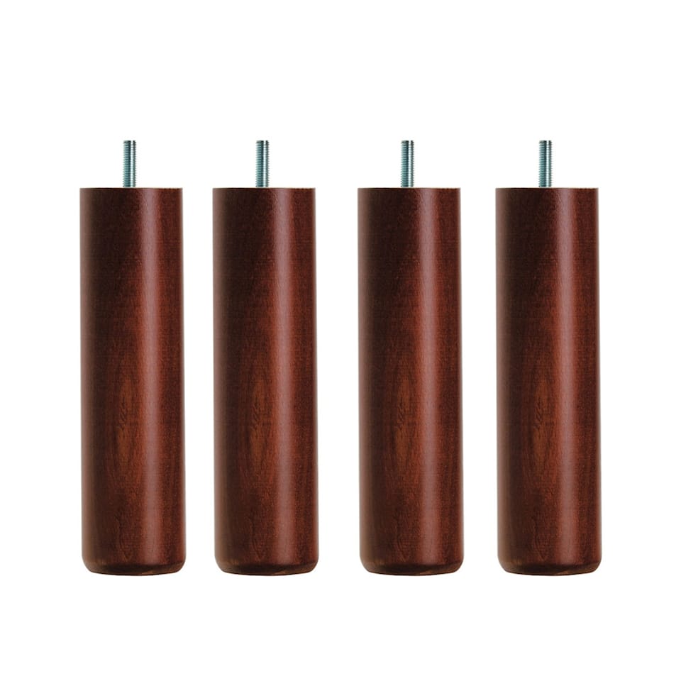 DUX Bed legs Round Mahogany 4-pack