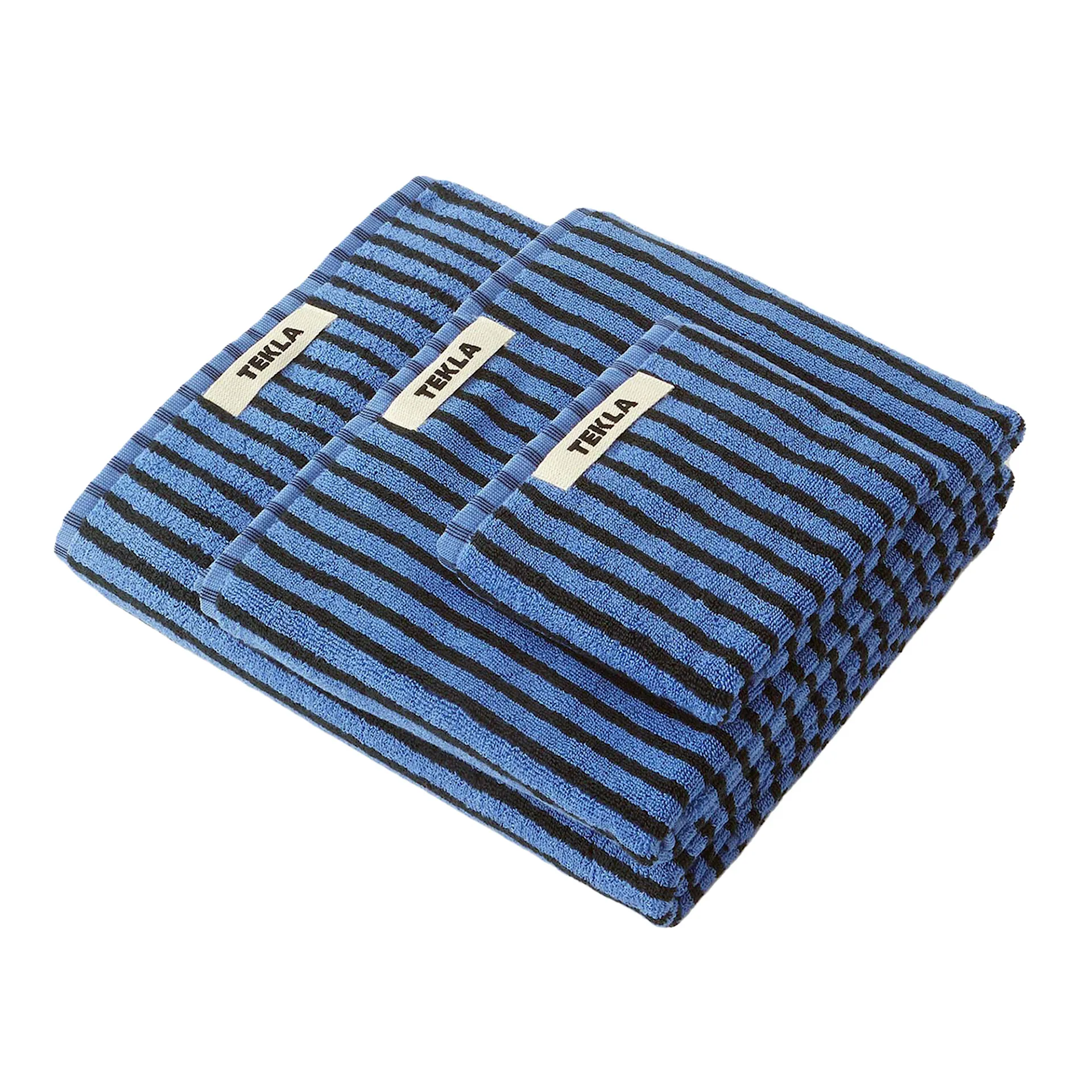 Terry Towel Striped Blue  Black - TEKLA - NO GA