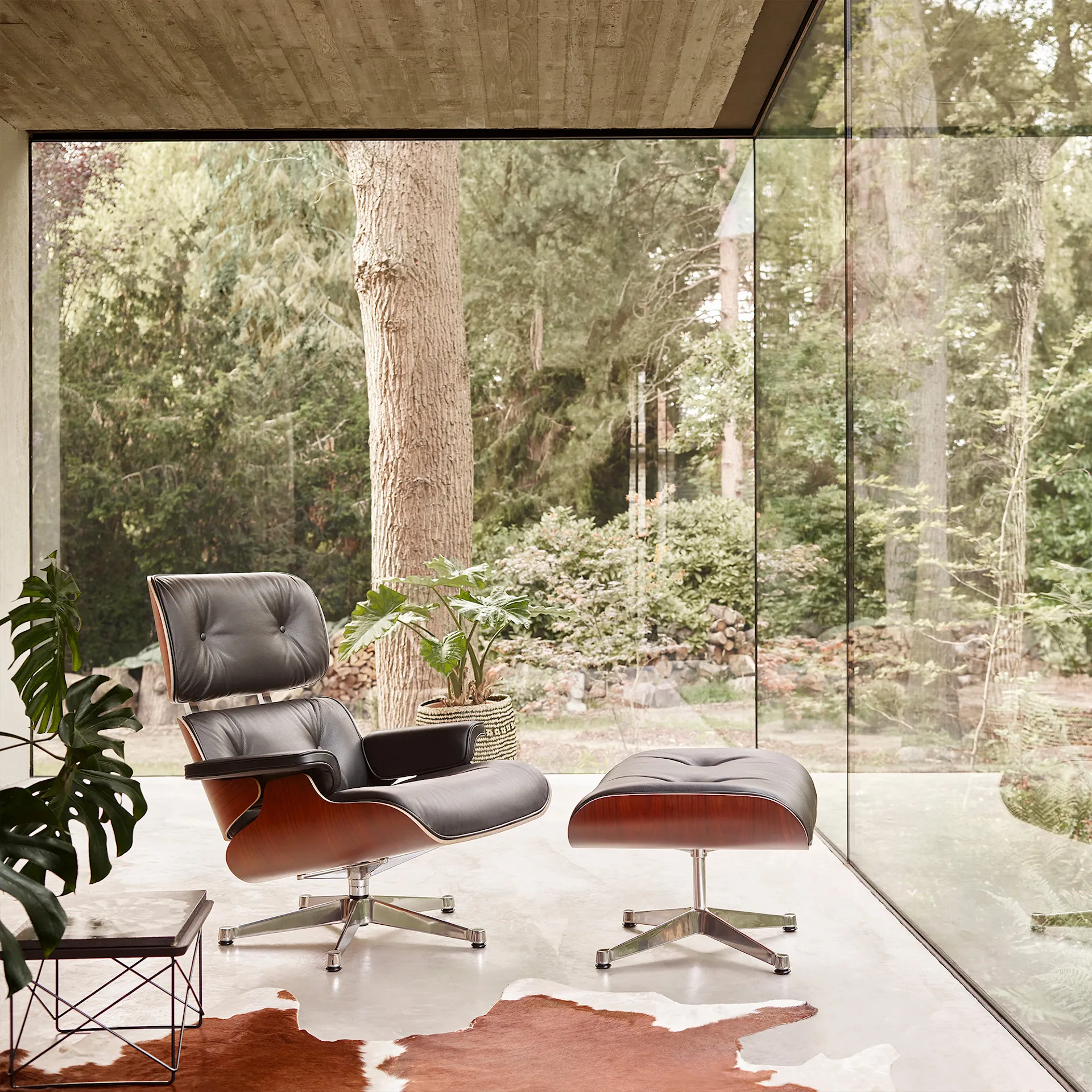Buy Eames Lounge Chair Black pigmented Walnut Polished from Vitra NO GA