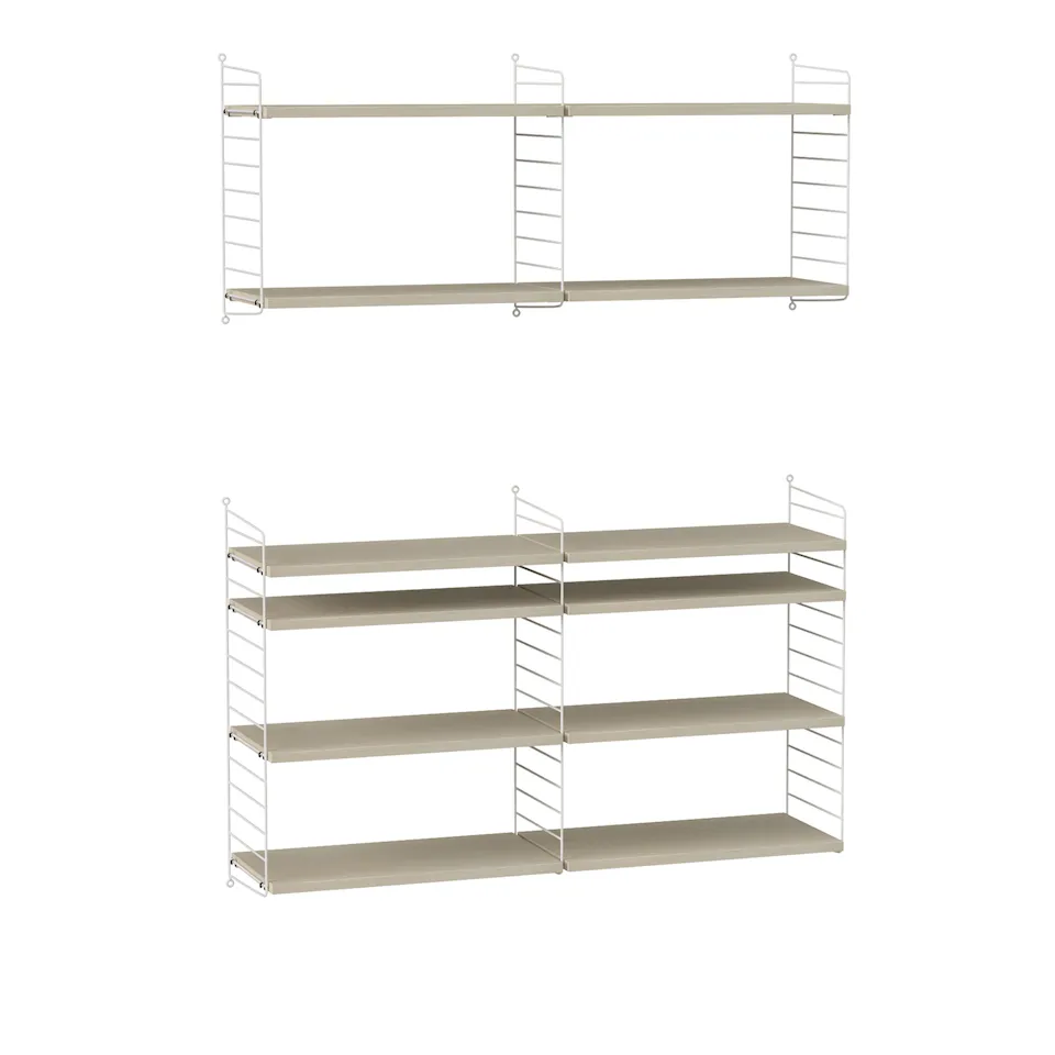 Stue reolsystem N beige/hvid