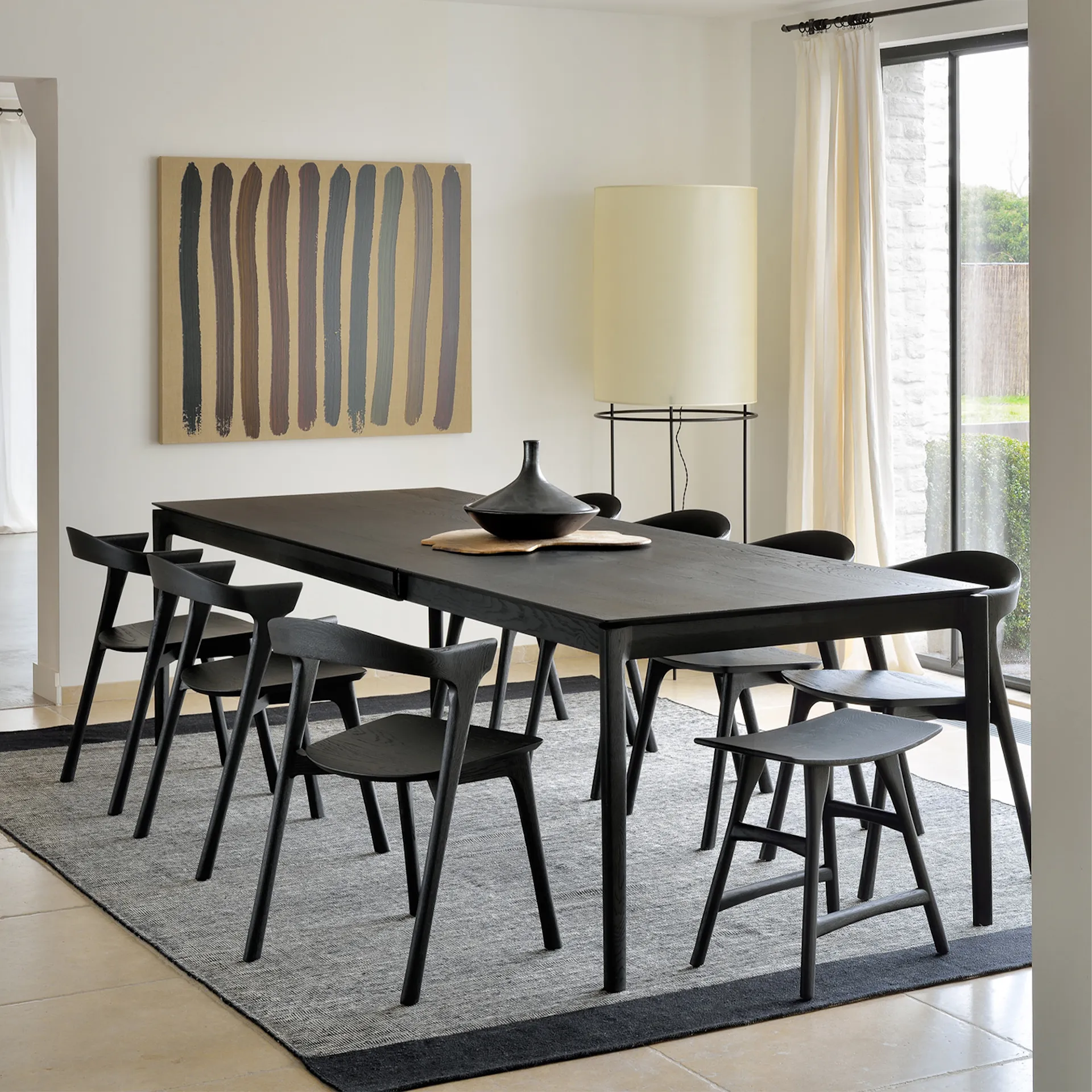 Bok Extendable Dining Table Black Oak - Ethnicraft - NO GA