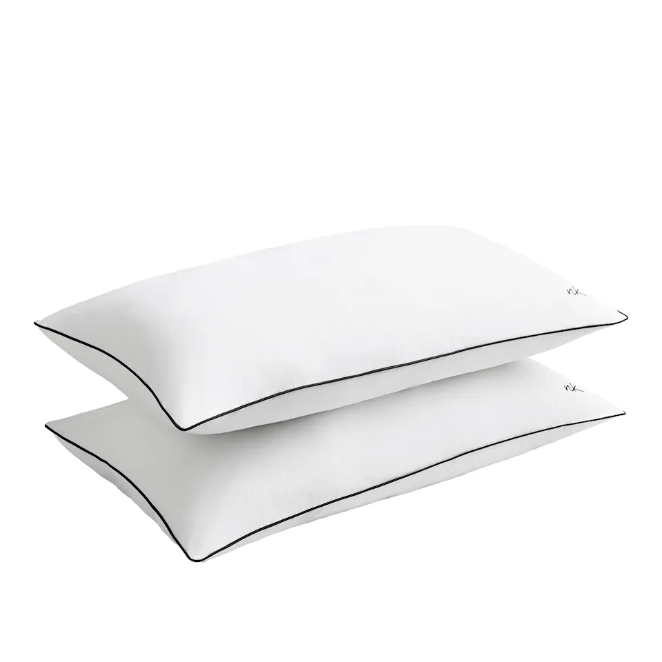 Percale Pillow Case Crisp White/Black Set of 2