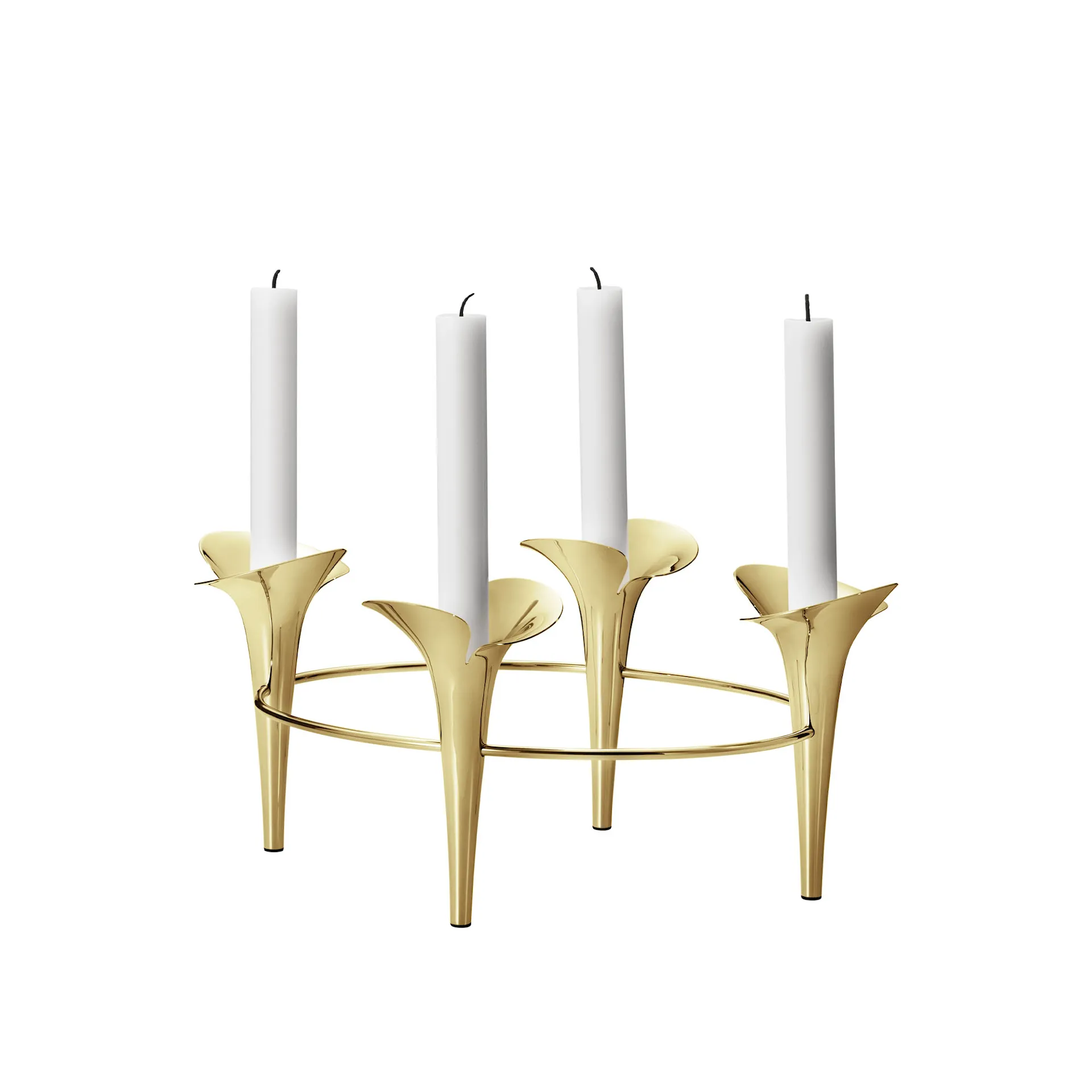 Bloom Botanica Taper Candleholder, 4 Candles, Gold - Georg Jensen - NO GA