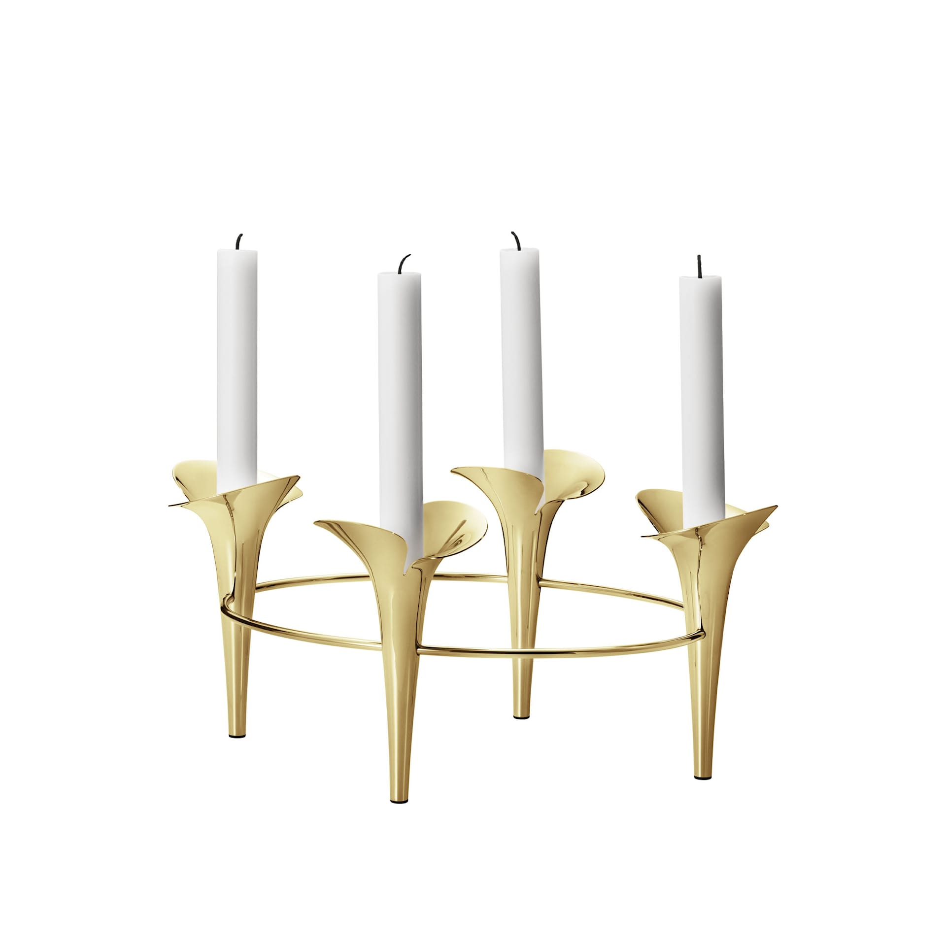 Bloom Botanica Taper Candleholder, 4 Candles, Gold - Georg Jensen - NO GA