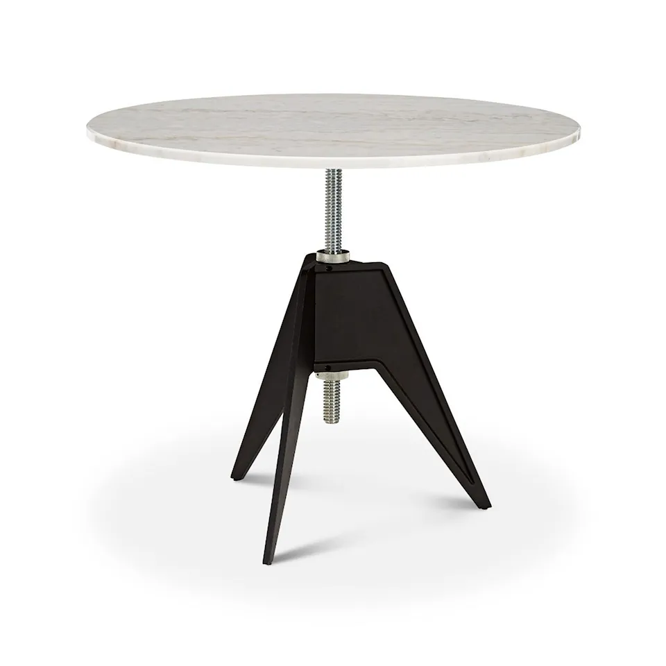 Screw Café Table, Round top in marble Ø90 - White