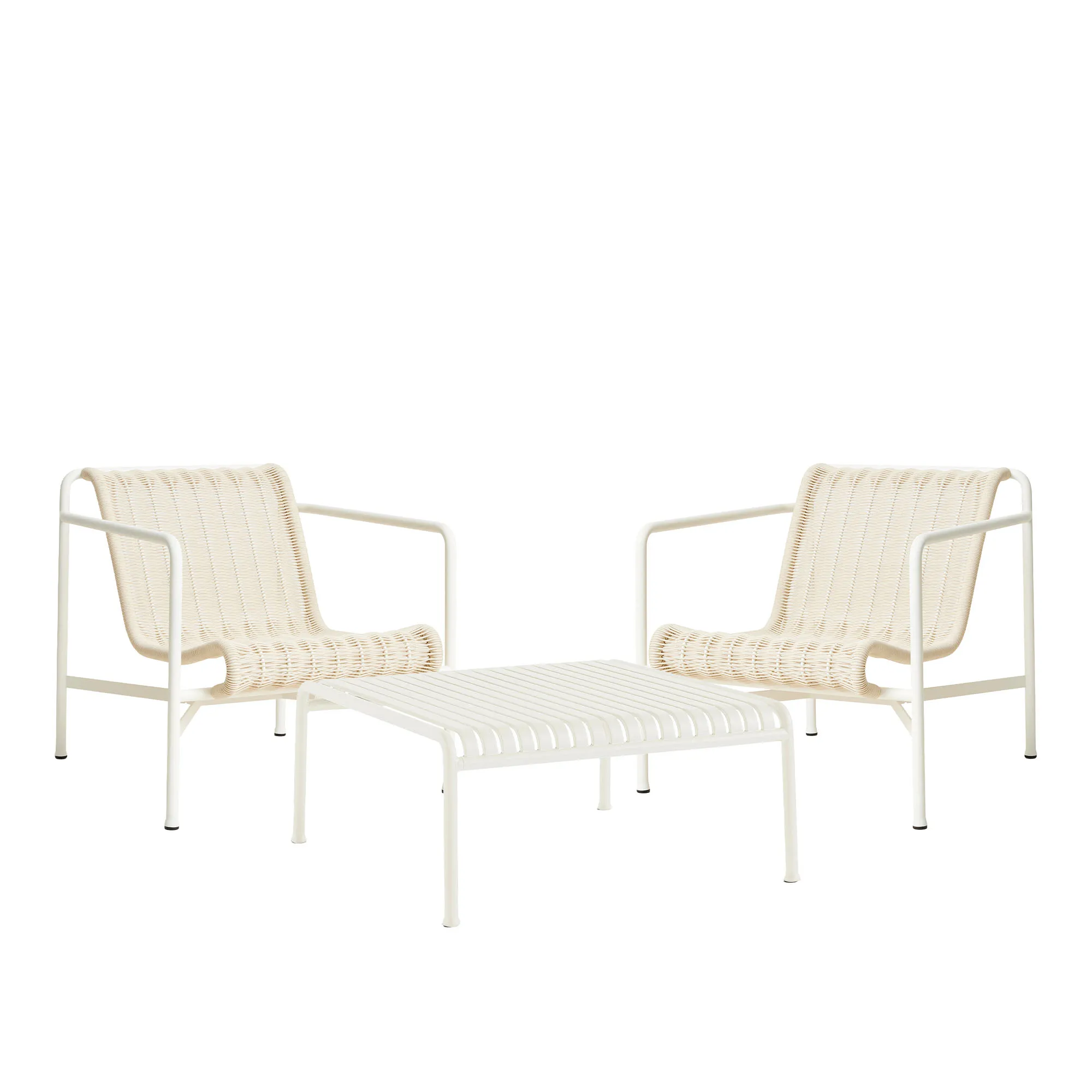 Palissade cord lounge group med 2 chairs & low garden table - 1