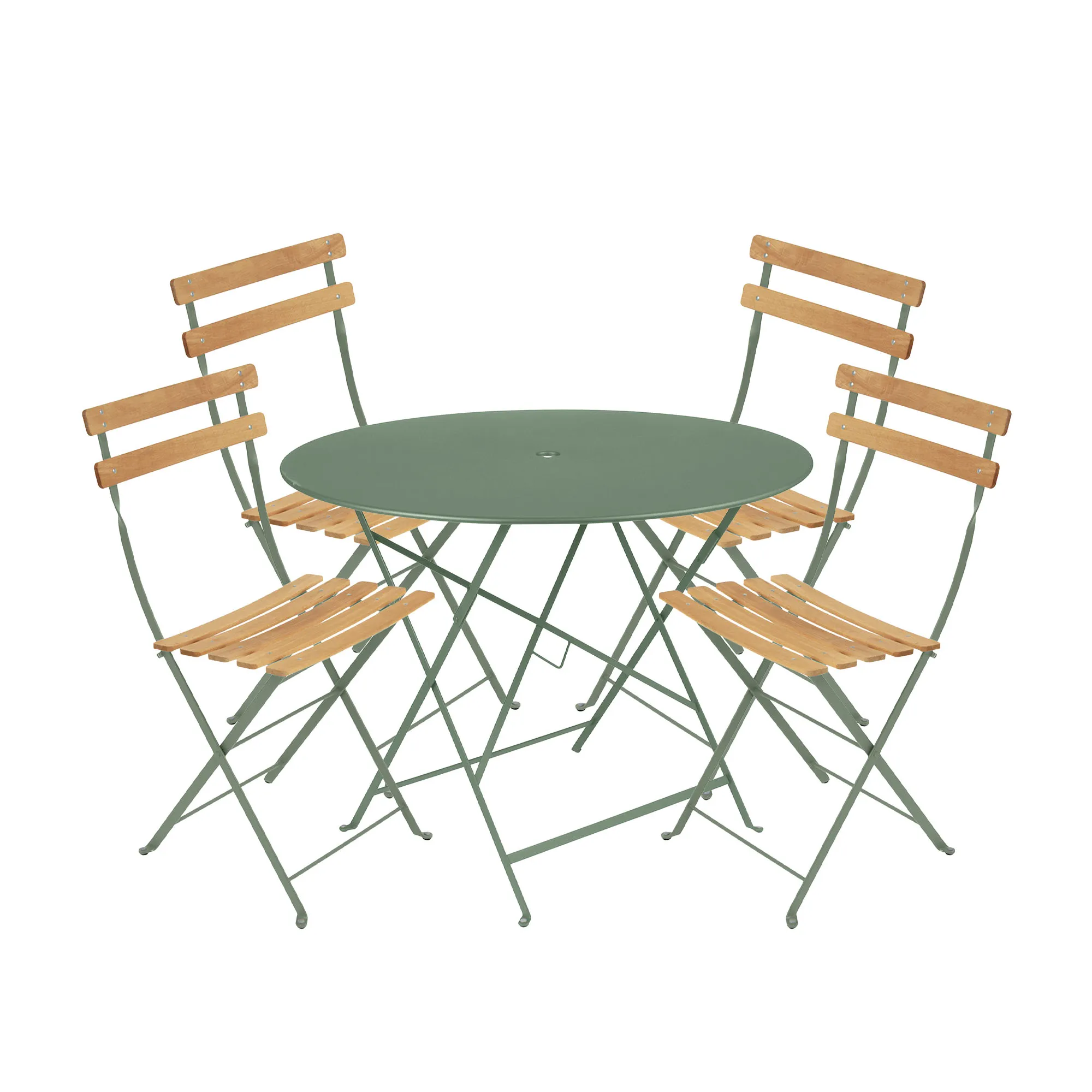 Bistro ruokaryhmä Ø96cm & 4 puu tuolit - 1