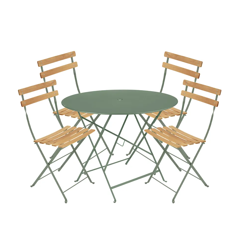 Bistro ruokaryhmä Ø96cm & 4 puu tuolit