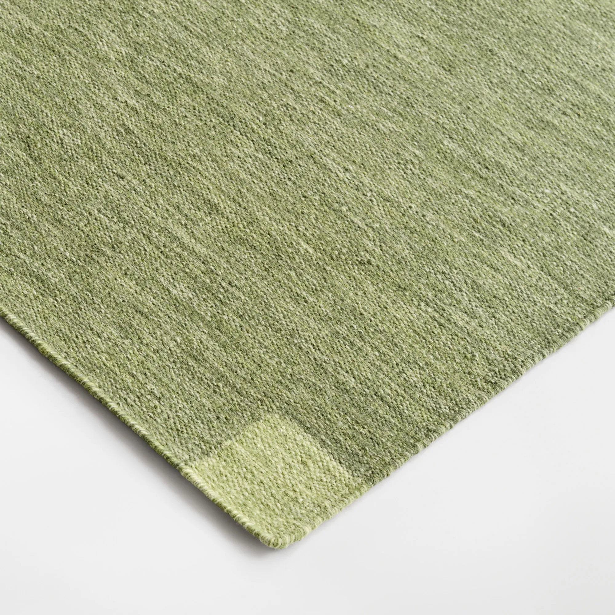 Tradition Solid Green Wool Rug - 6