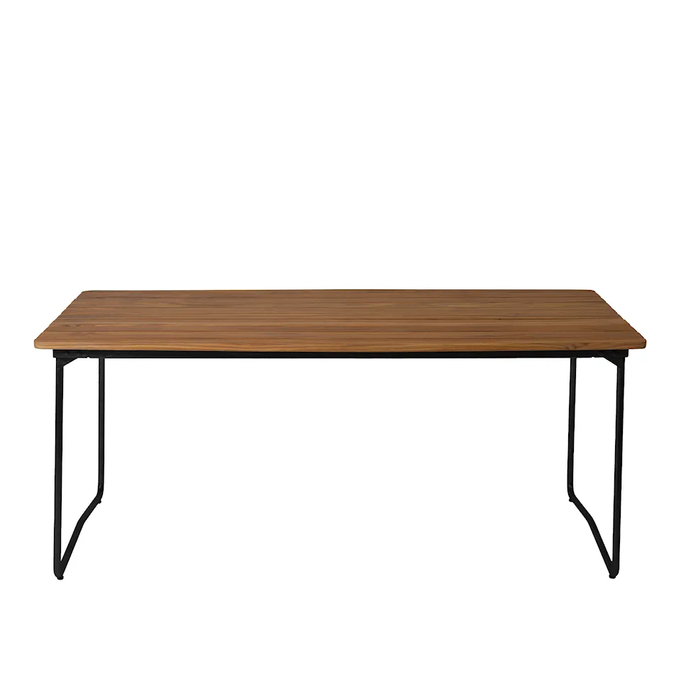 Table B31 170cm black frame untreated teak