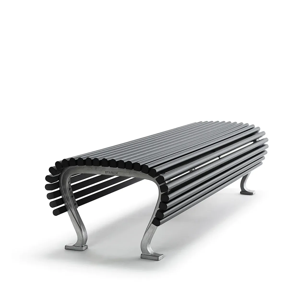 Bench Jujol - Small, Black Lacquered Mahogany/Black Lacquered Aluminium