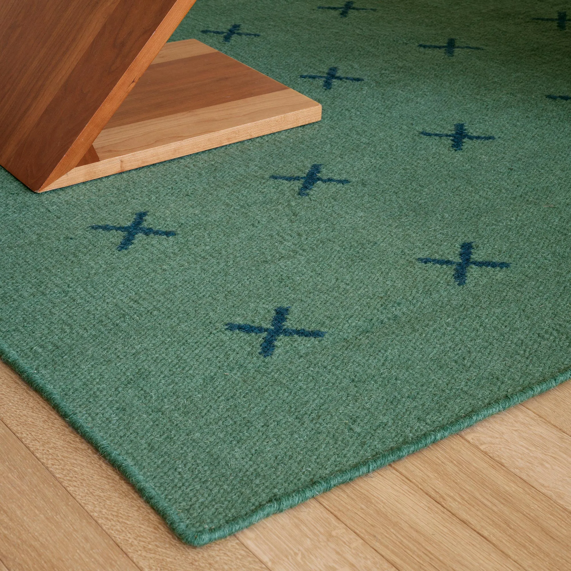 Cross Green/Deep Teal wool rug - 3