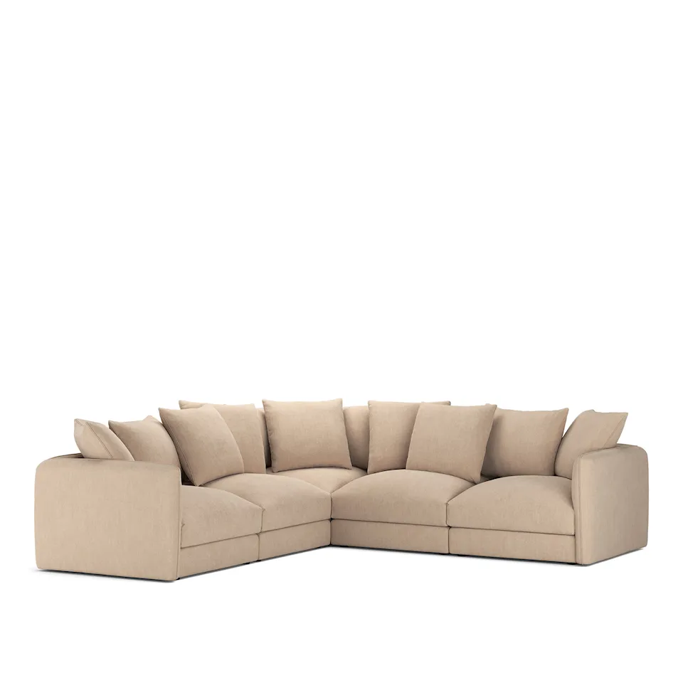 Pavarotti 5-Seater Corner Shadow Beige Fixed Upholstery