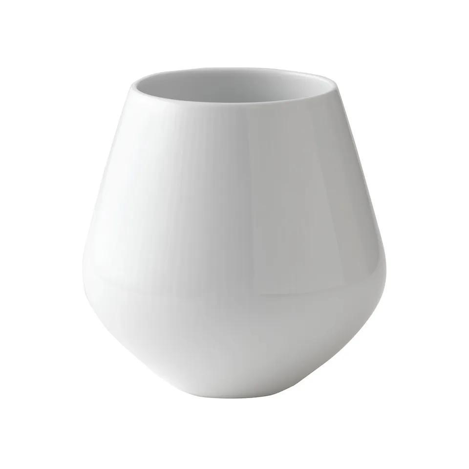 White Fluted Vase 15 cm