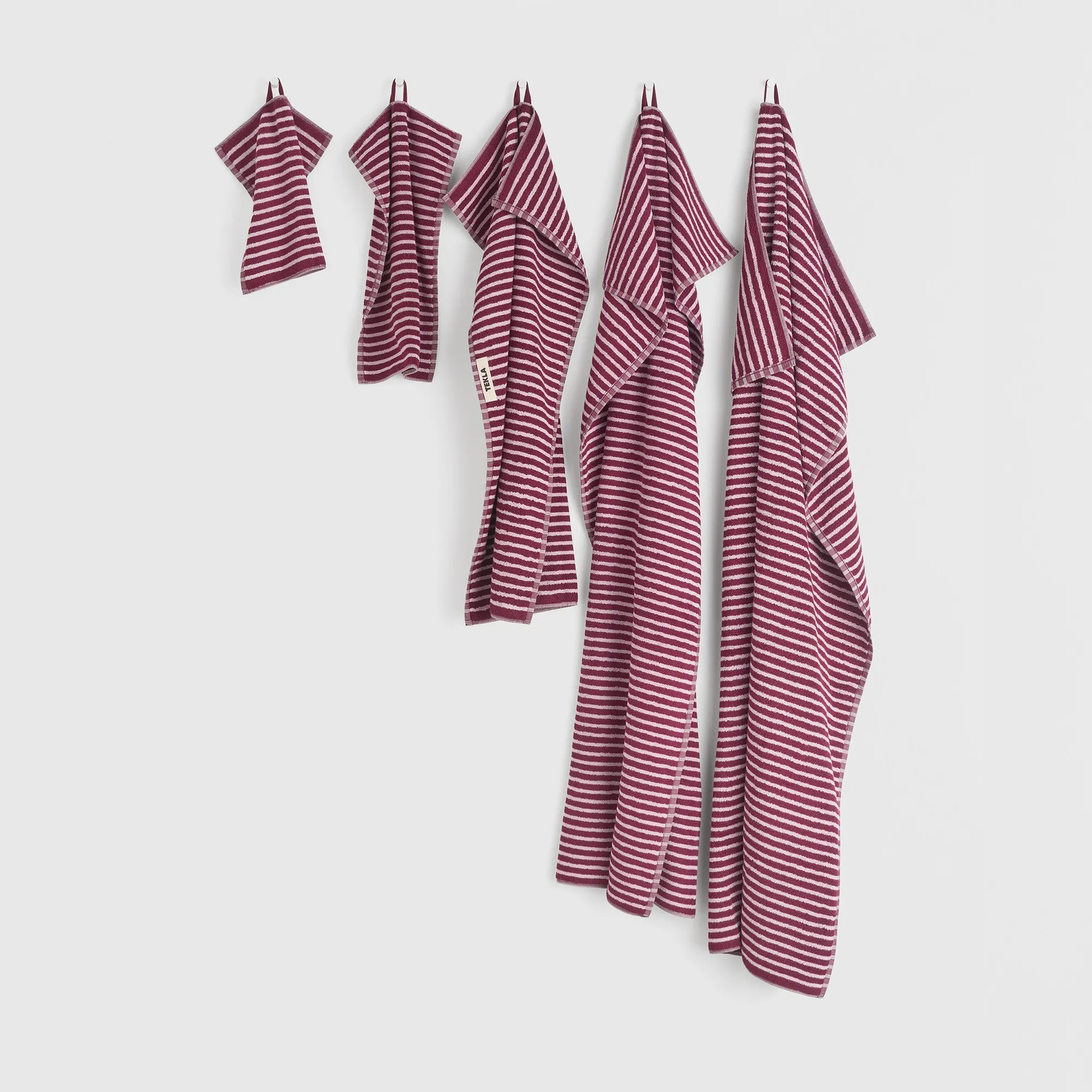 Terry Red & Rose Stripes Towel - 6