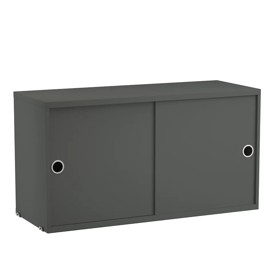 Cabinet with sliding doors 78x30cm mörkgrey