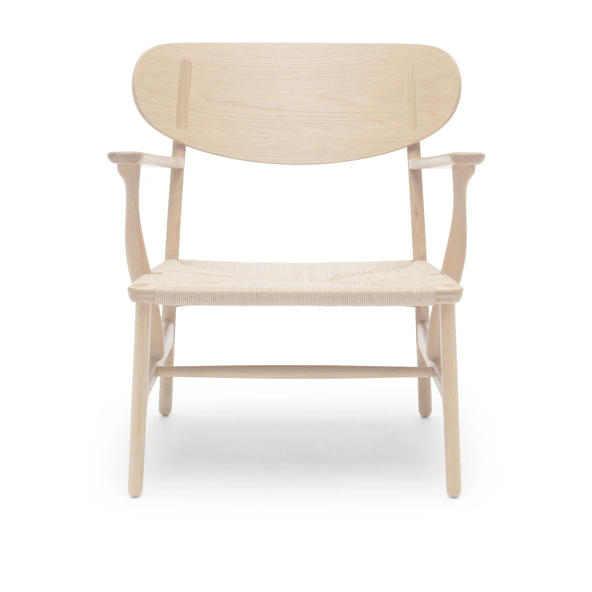 CH22 fauteuil eiken/naturel gevlochten papierkoord - 1
