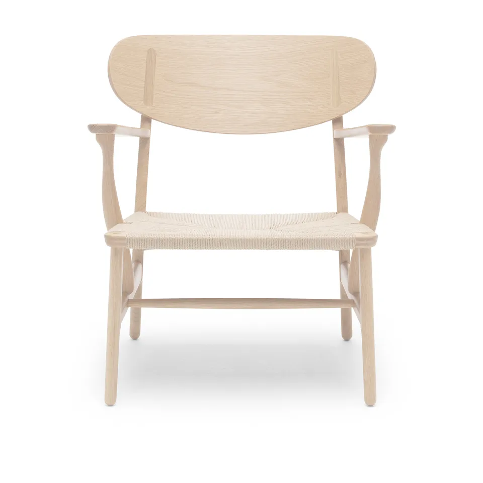 CH22 fauteuil eiken/naturel gevlochten papierkoord