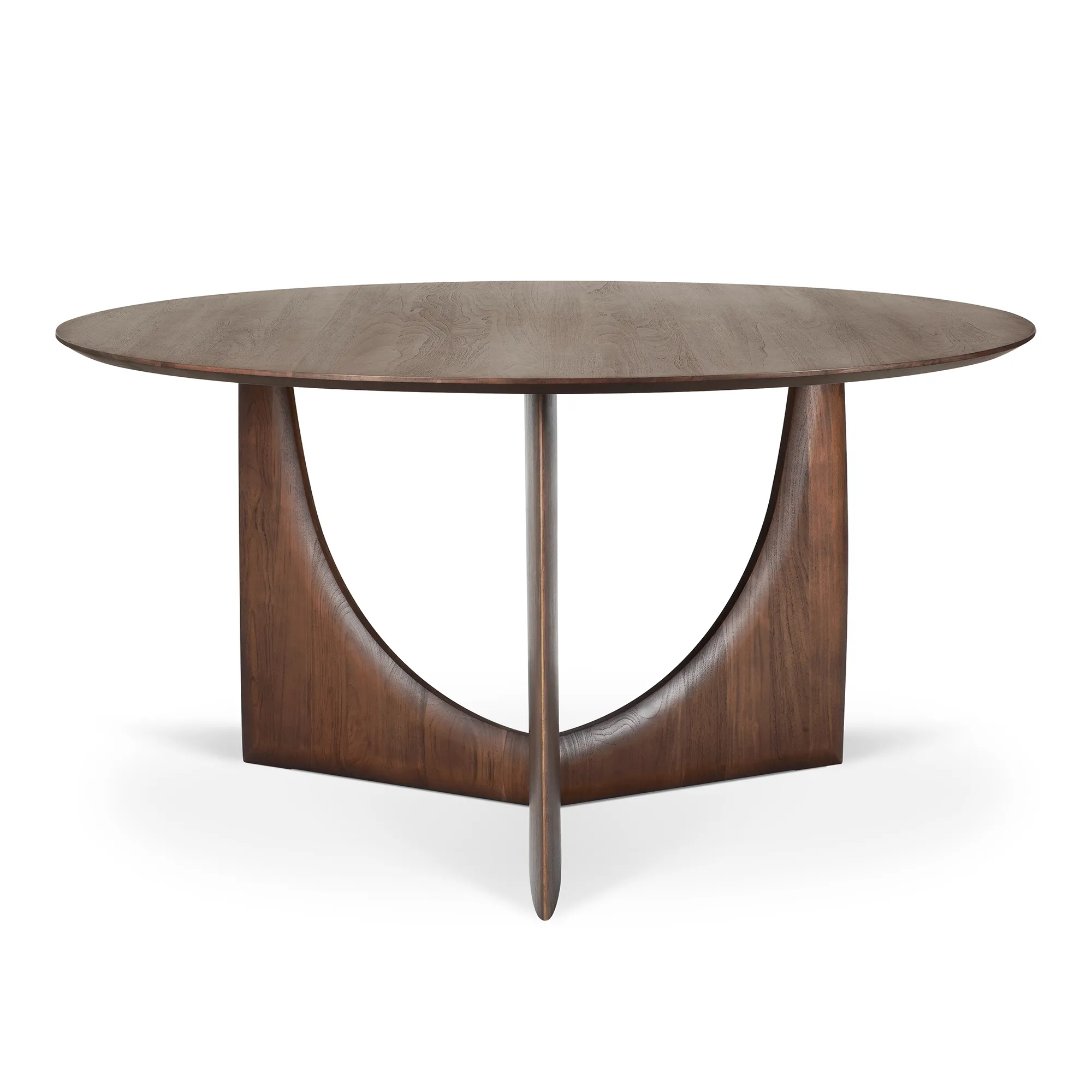 Geometric Dining Table Brown Varnished Teak - 1