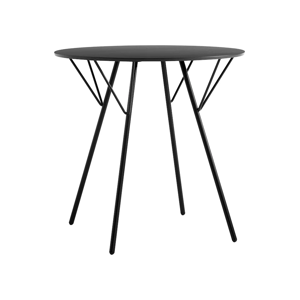 RFH Terrace Table RD5 Ø75 H73 cm Black frame Laminate Black