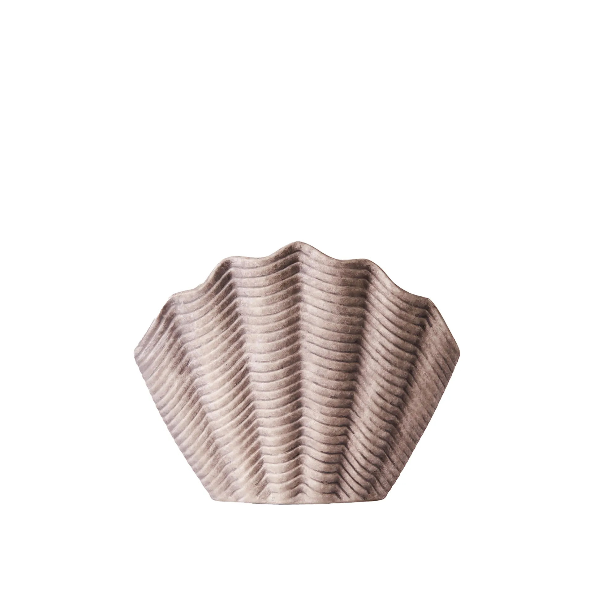 Concha Vase Fluted Grey - Dusty Deco - NO GA