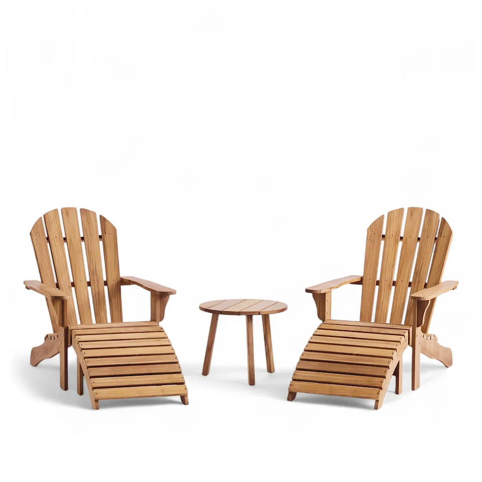 Midsummer Outdoor Lounge Chair & Footstool & Midsummer Round Outdoor Side Table