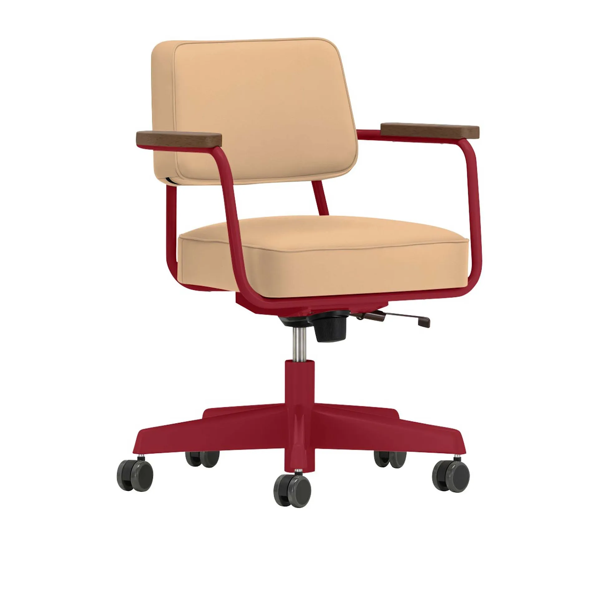 Fauteuil Direction Pivotant Desk Chair Japanese Red - Vitra - Jean Prouvé - NO GA