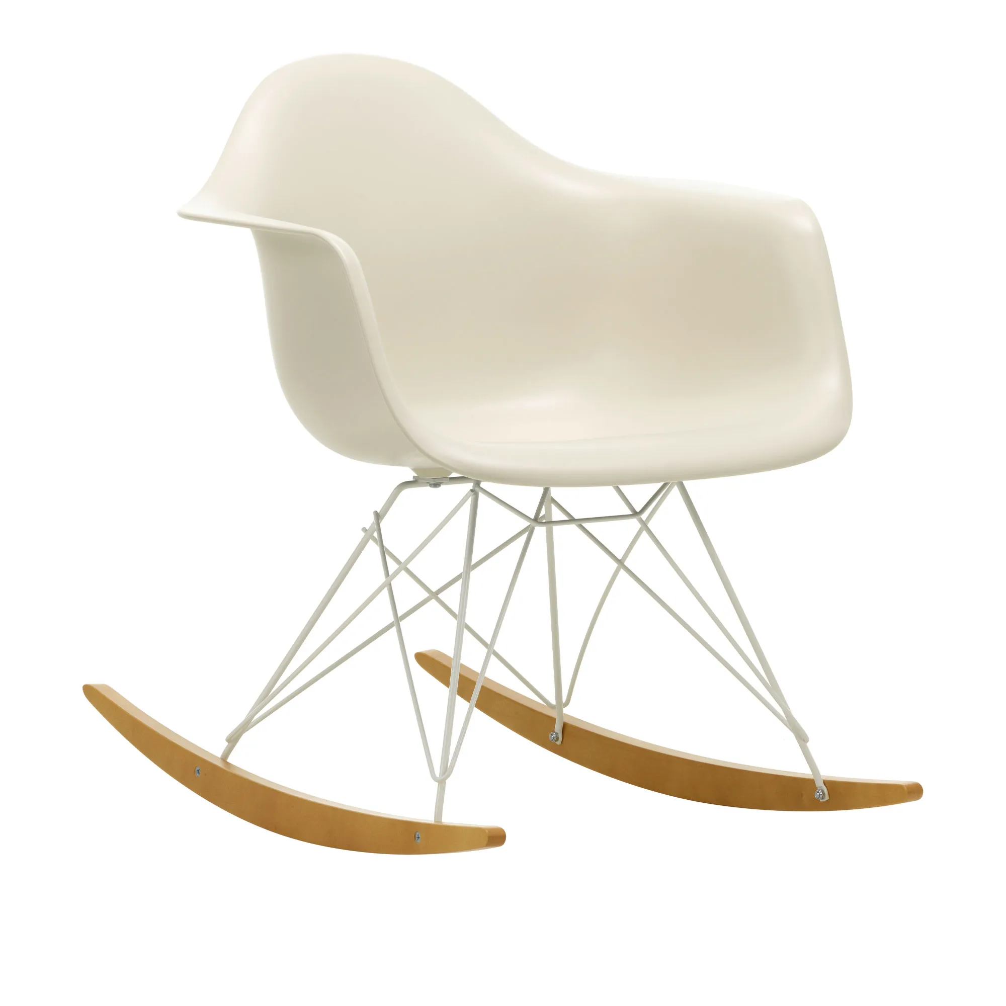 Eames RE Plastic Armchair RAR White/Golden Maple - 1