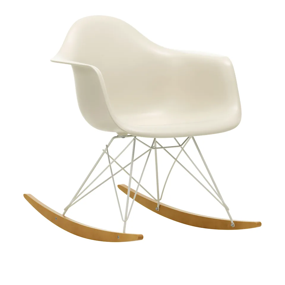 Eames RE Plastic Armchair RAR White/Golden Maple