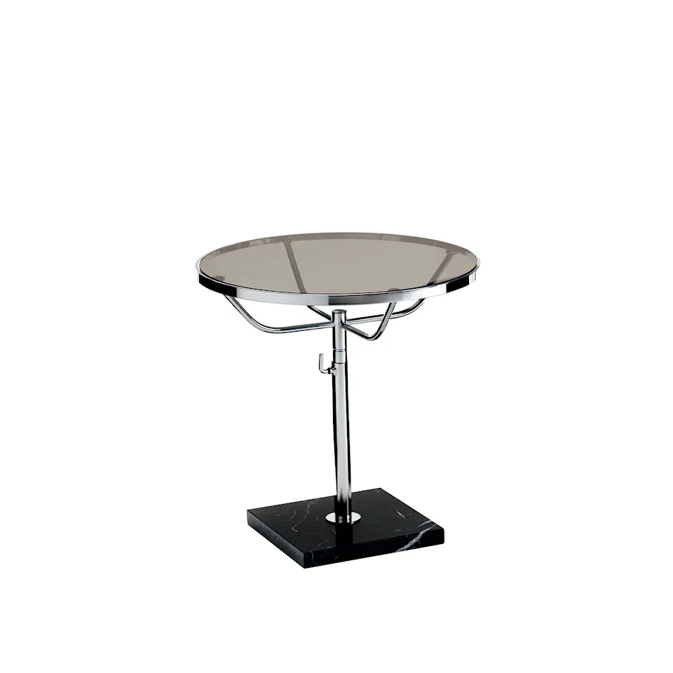 Pronto Bedside Table Ø 50 cm, Base Black Marble, Adjustable Height