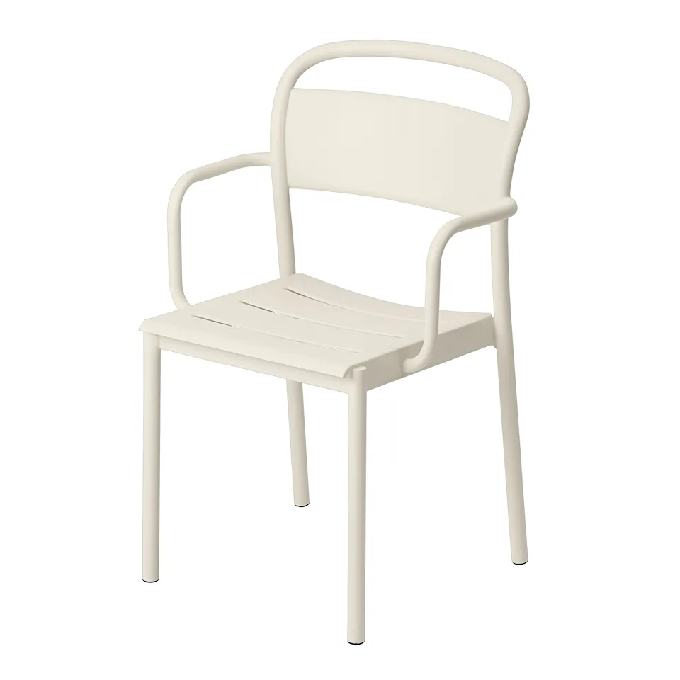 Linear Steel Armchair Off White