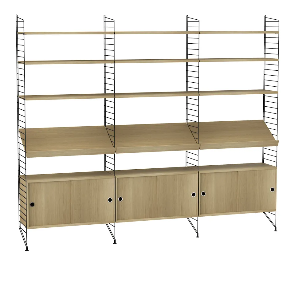 Living room shelving system G oak/black