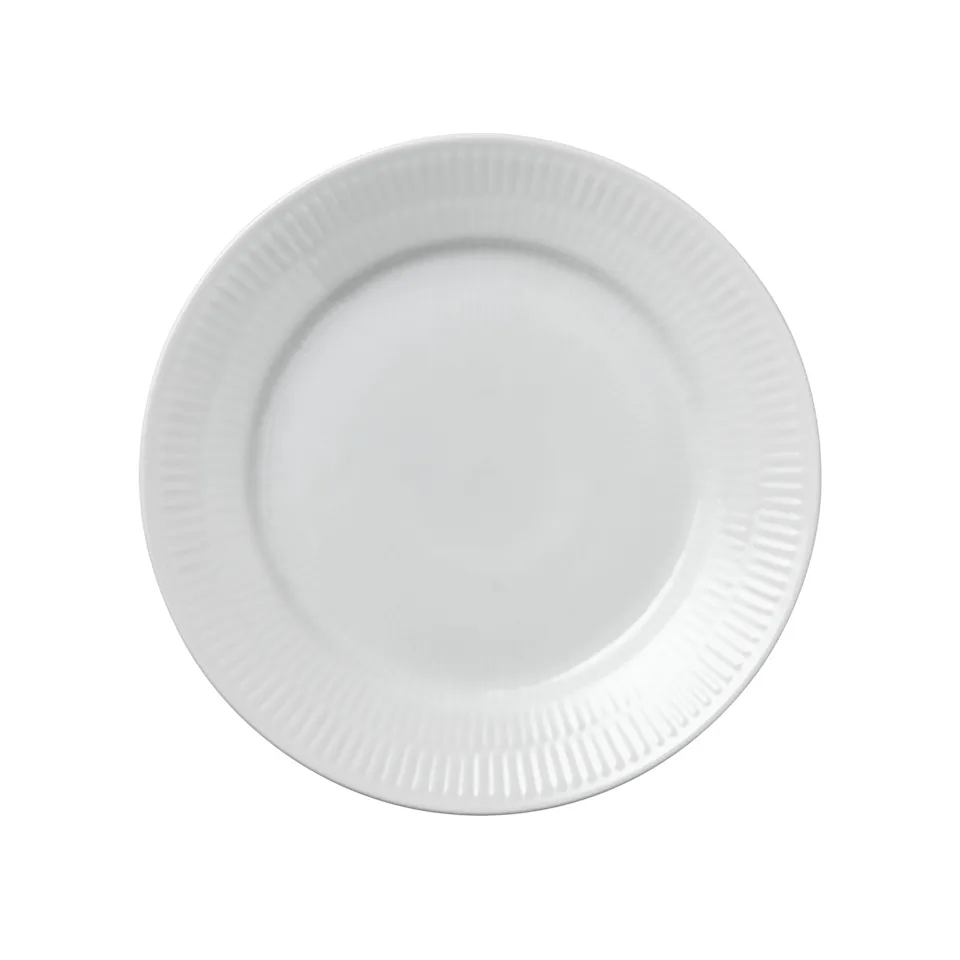 White Fluted Plate 19 cm