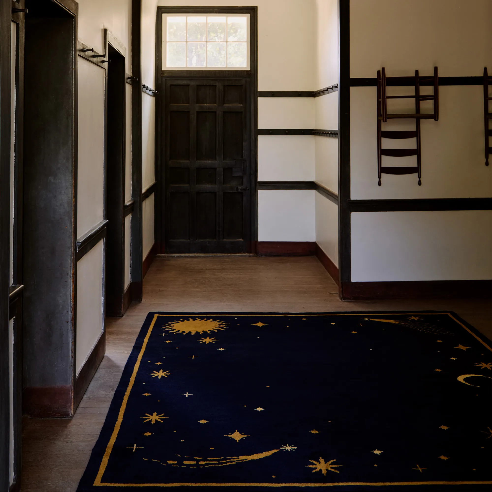 Celestial Deep Navy/Ochre Wool Rug - 6