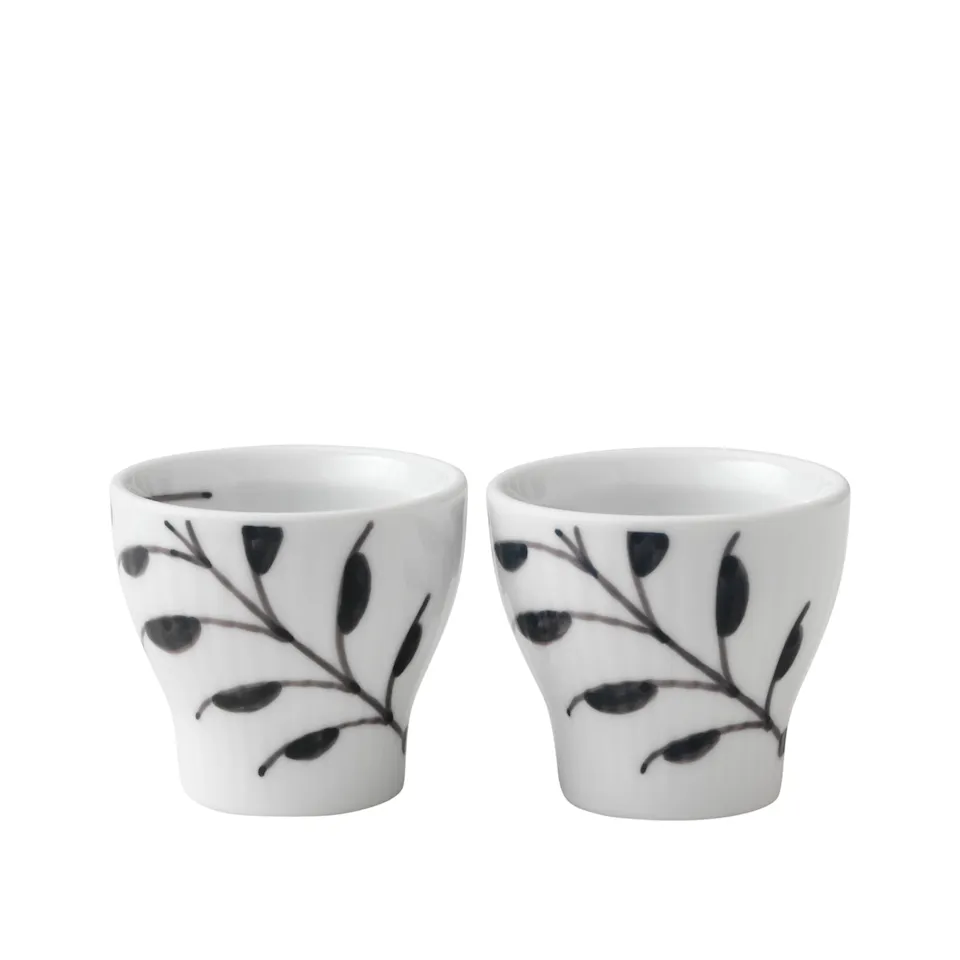 Black Fluted Mega Egg Cup 5 cm 2 pcs