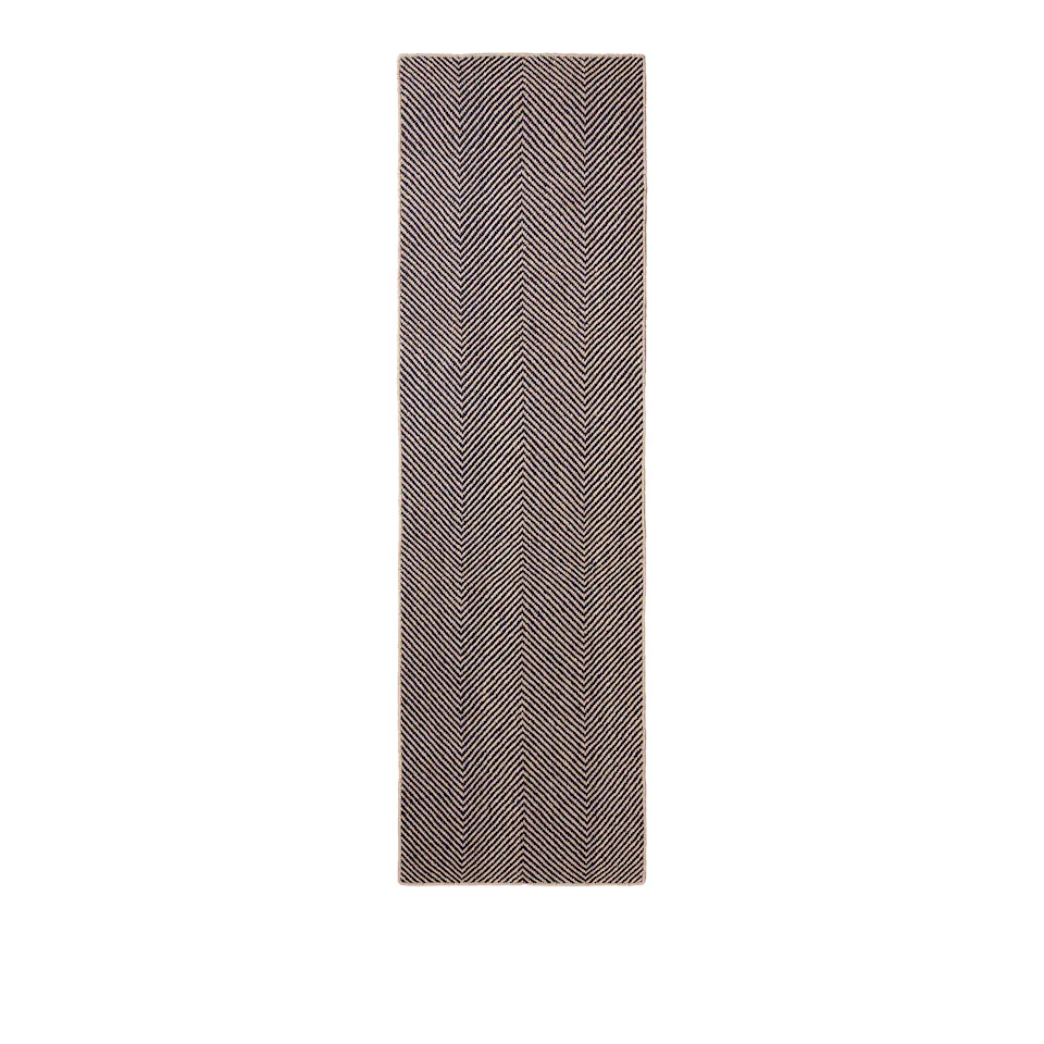 Jute Herringbone Natural/Black løber