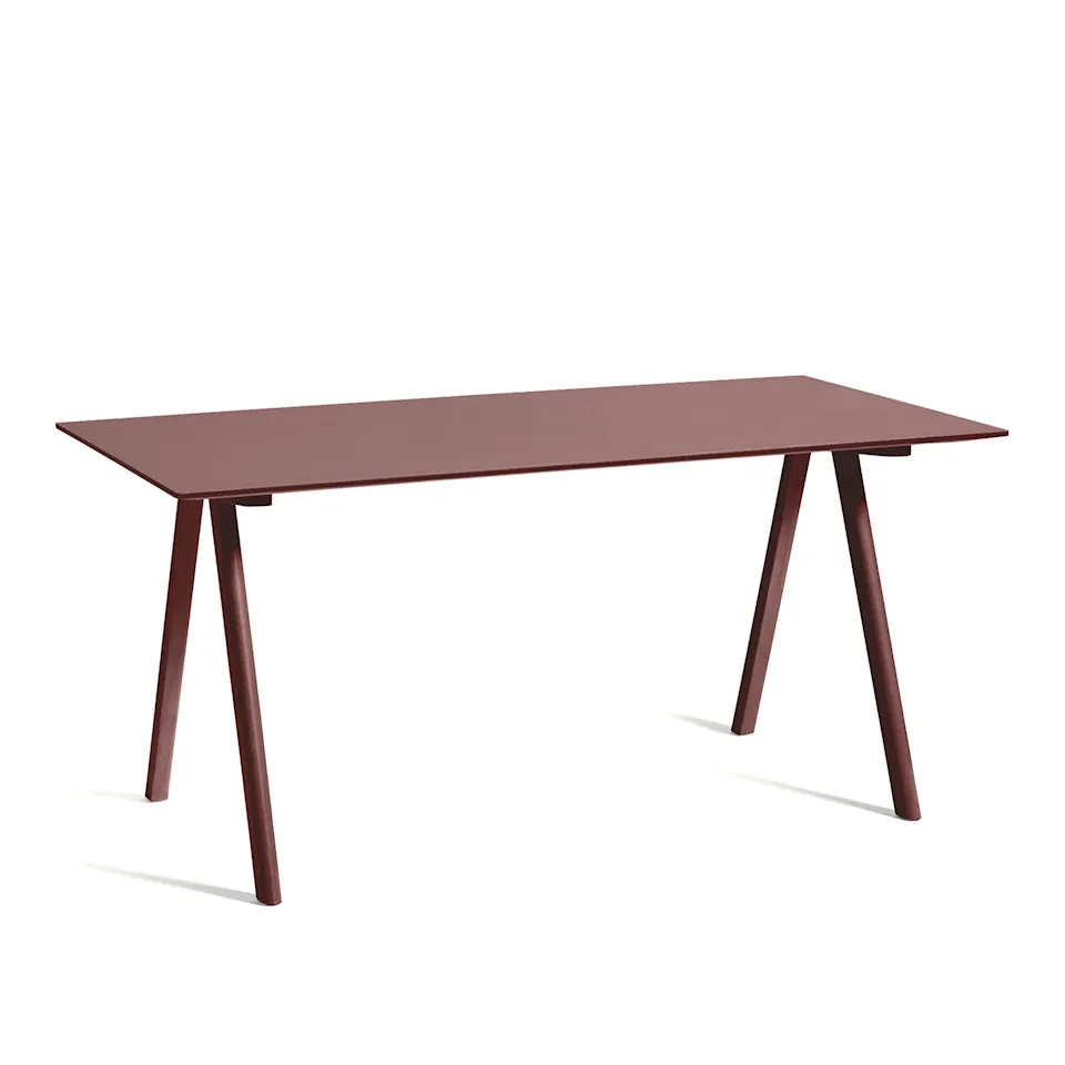 CPH10 2.0 Desk Bordeaux Lacquered Oak Frame L160 X W80 X H74 Burgundy Linoleum Top Bordeaux Lacquered Edge