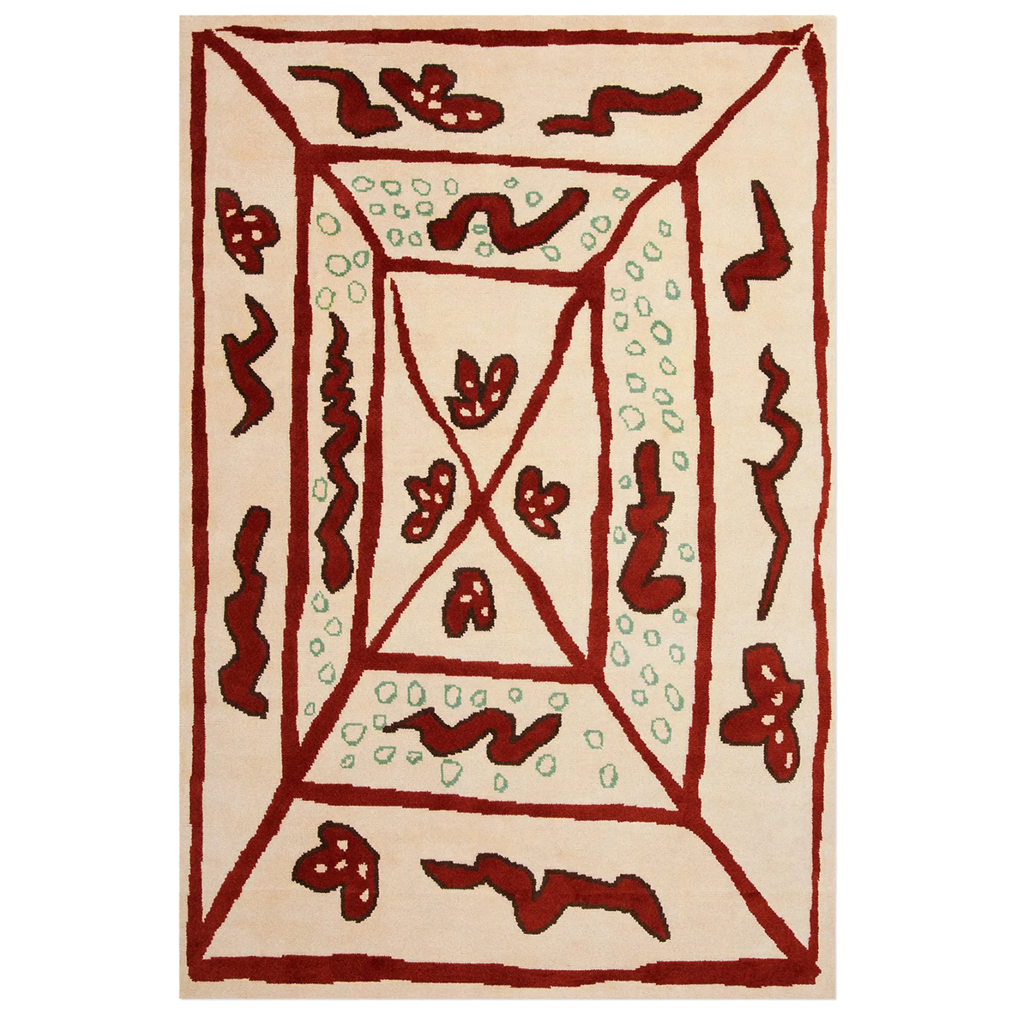 Walled Garden Beige wool rug - 1