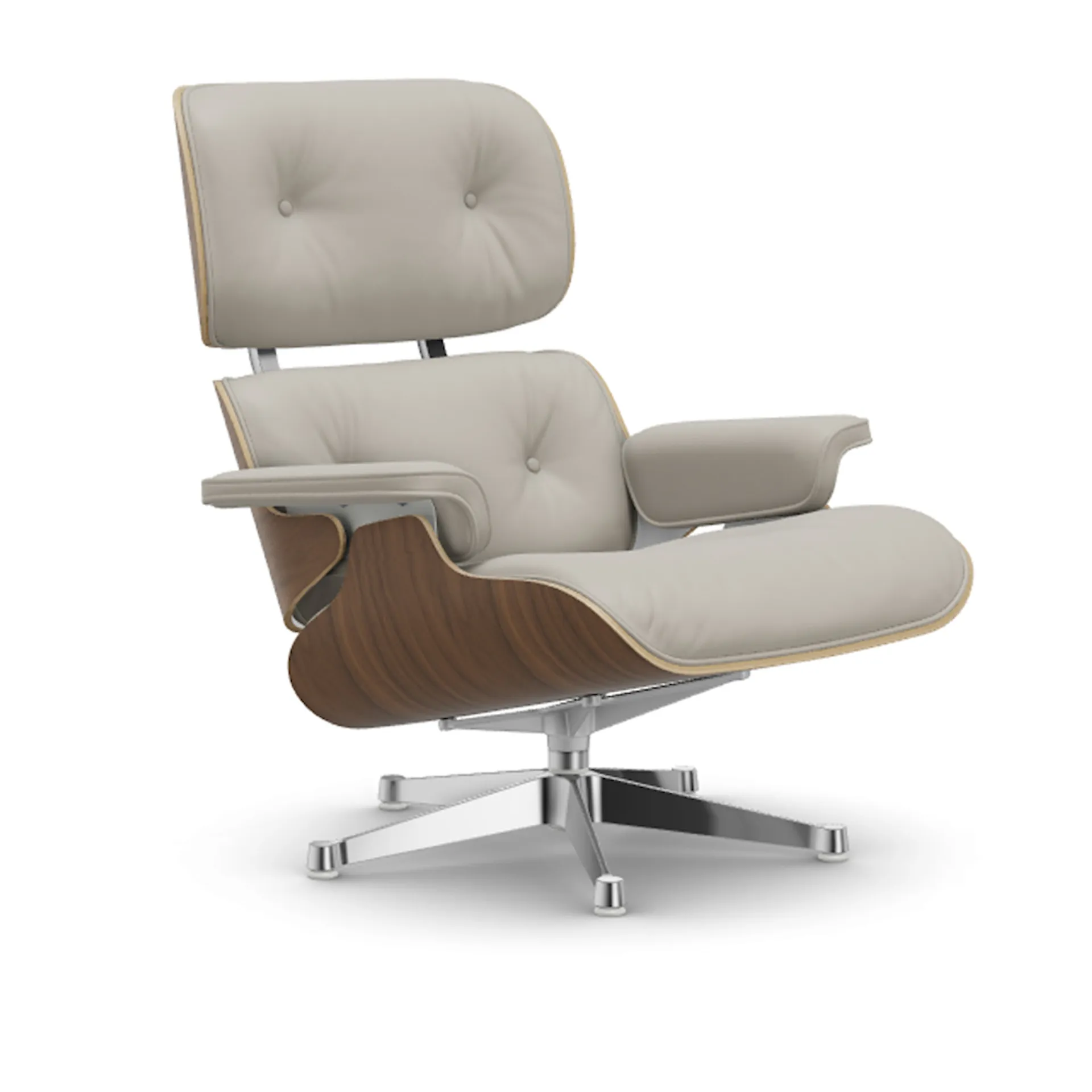 Eames Lounge Chair White-pigmented Walnut Polished - Vitra - Charles & Ray Eames - NO GA