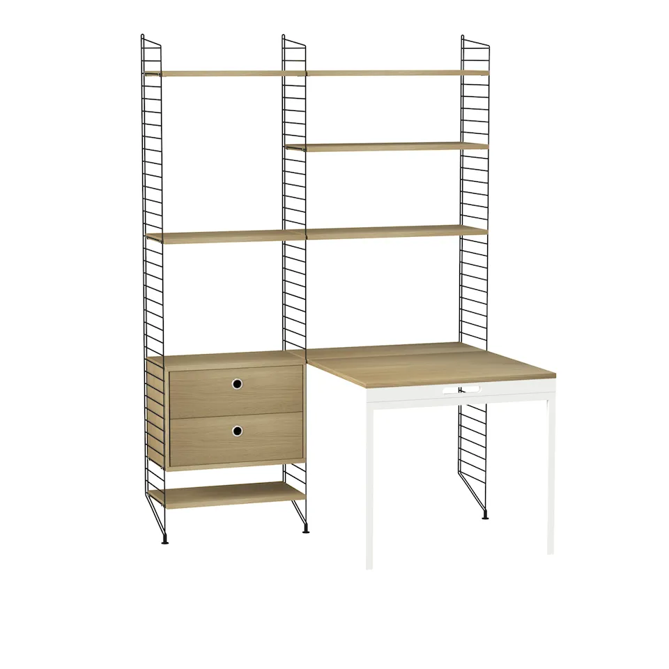 Office shelving system E oak/black