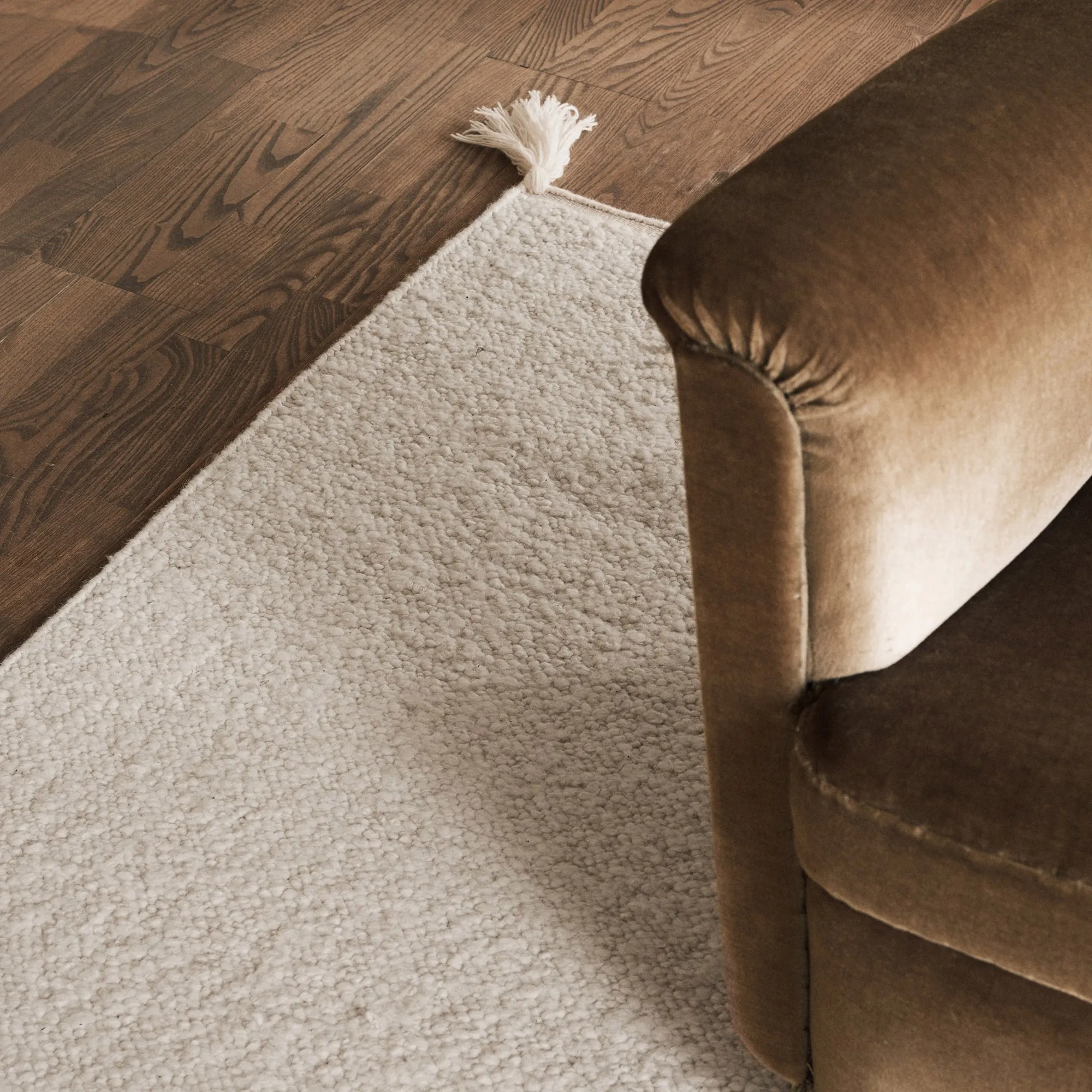 Boucle Cream wool rug - 5