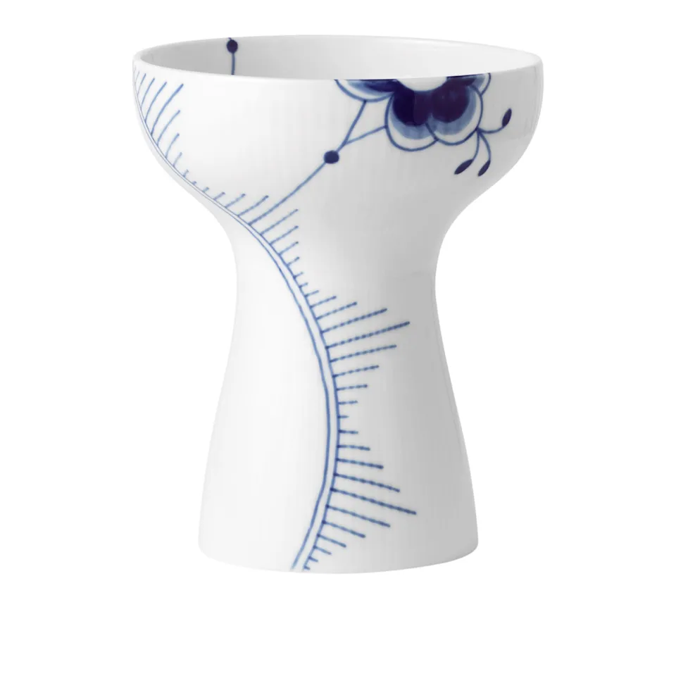 Blue Fluted Mega Open Vase 19 cm