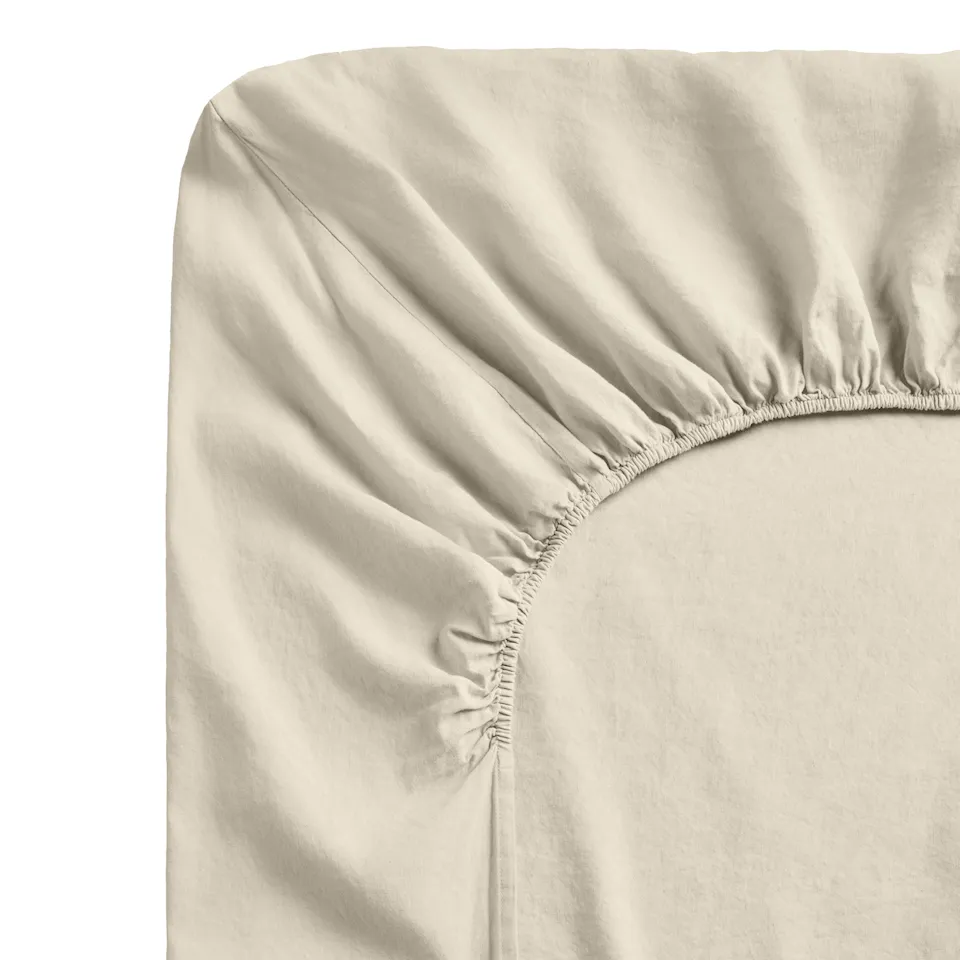Linen Blend Pale Sand hoeslaken