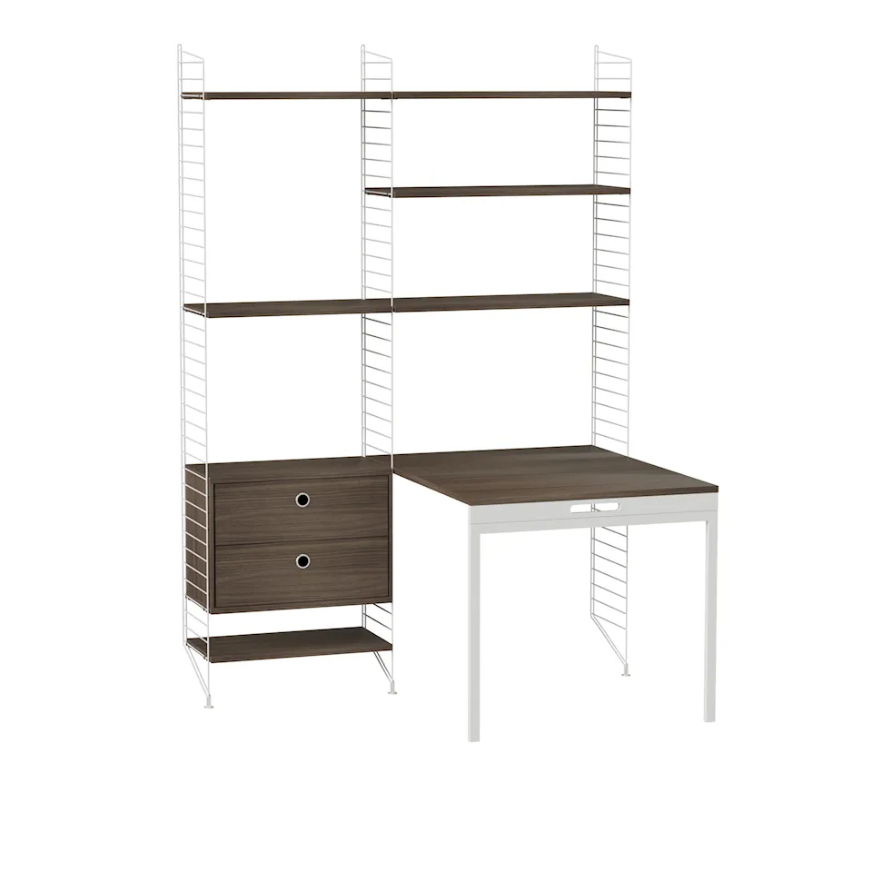 Office shelving system E walnut/white