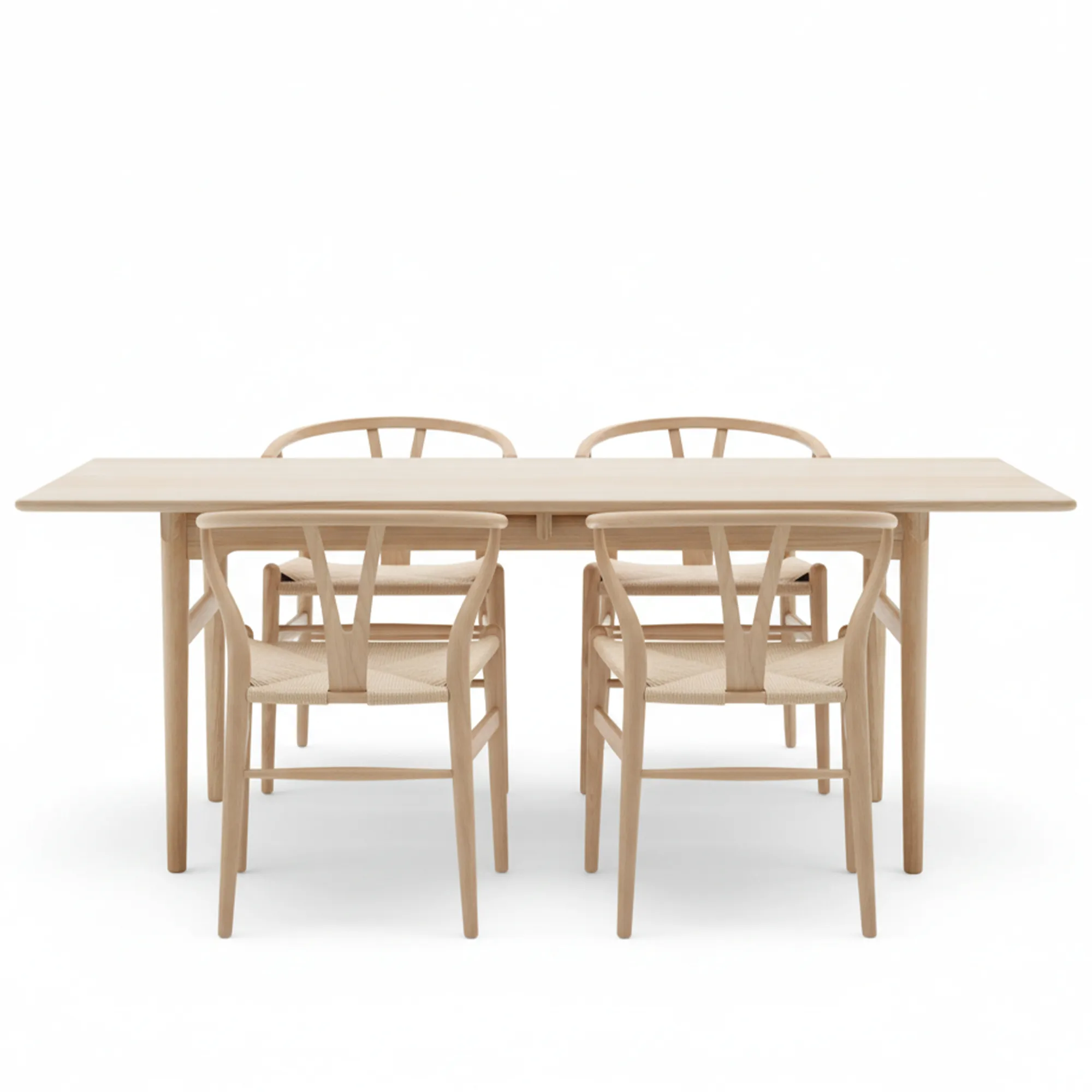 CH327 dining table & CH24 dining chairs 4 pcs – white-oiled oak - 1