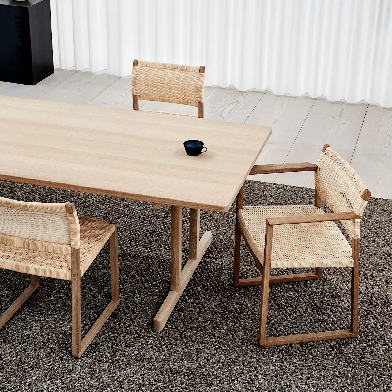 Mogensen 6284 Table, 180 x 90 cm, Såpad ek