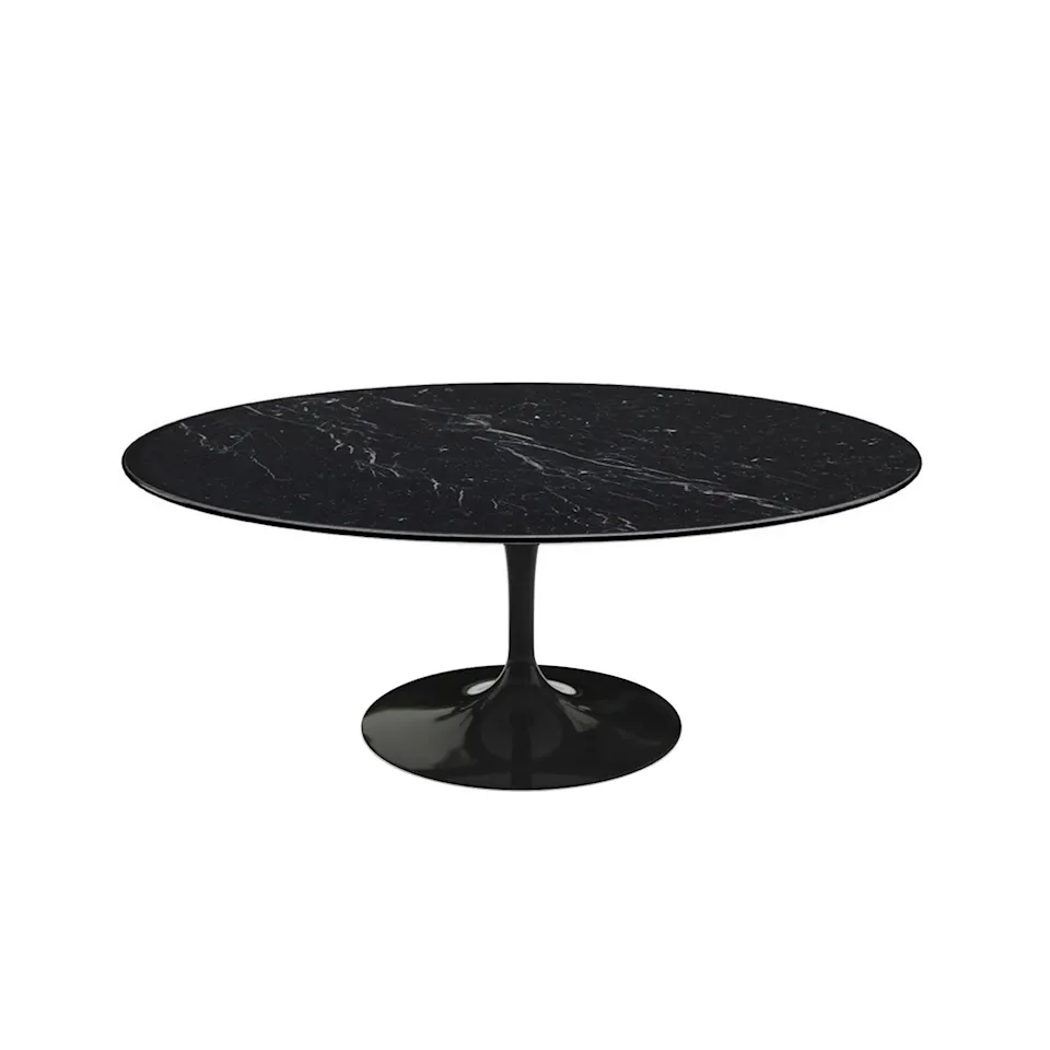 Saarinen Oval Table - Coffee table, Black frame, glossy black Marquina marble top